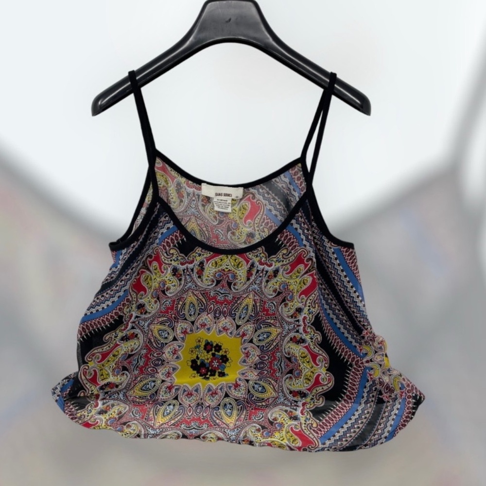 Sans Souci Cropped Floral Print Tank Top - Picture 3 of 8